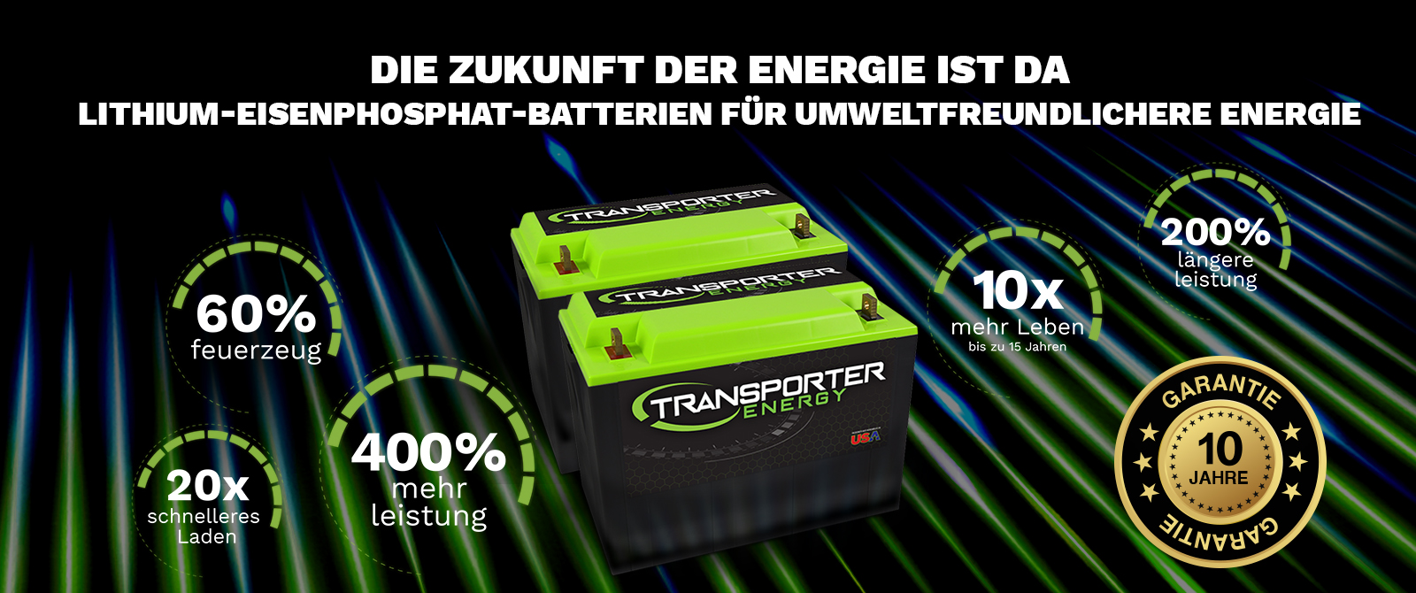 Benefits of Transporter Energy lithium iron batteries